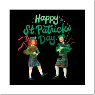 Happy St. Patrick Day - Couple Celebrate Posters and Art